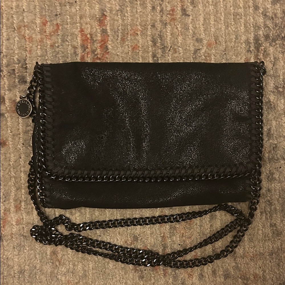 Stella McCartney Falabella crossbody bag black on black hardware